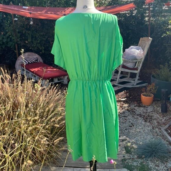 Miss Sixty Green Cut Out Shoulder Dress - 8 - Picture 2 of 4